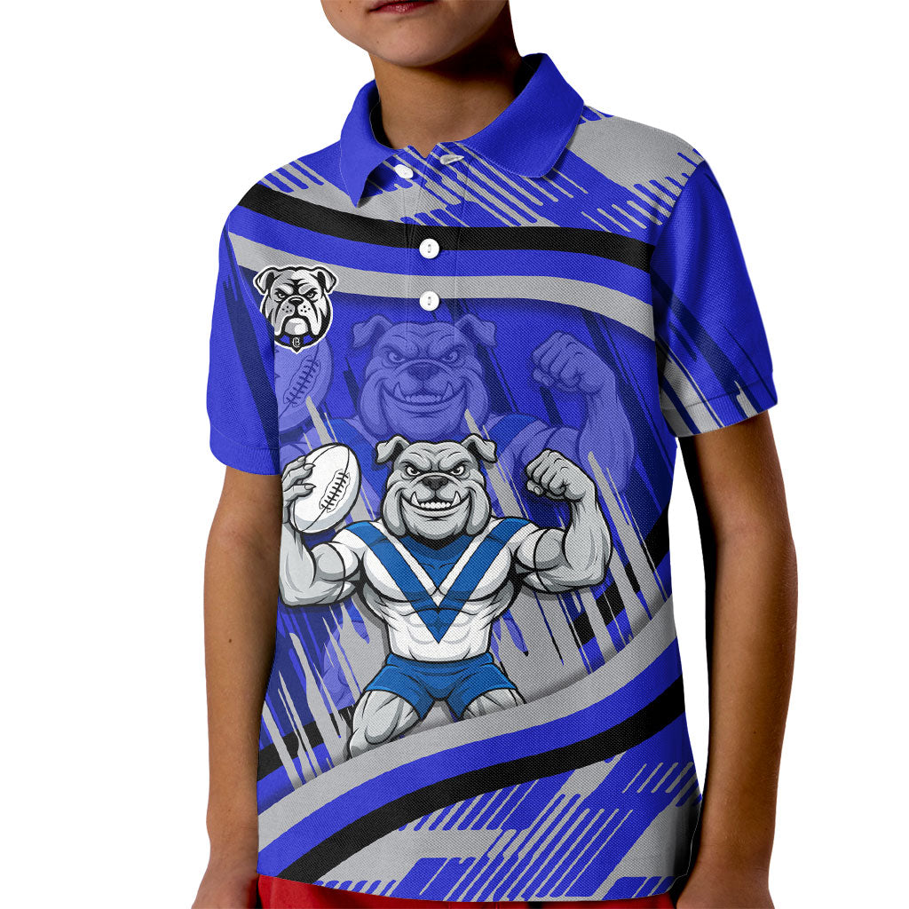 Bulldogs Rugby Mascot Kid Polo Shirt Fierce Athlete Graphic in Sports Style