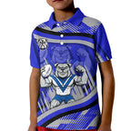 Bulldogs Rugby Mascot Kid Polo Shirt Fierce Athlete Graphic in Sports Style