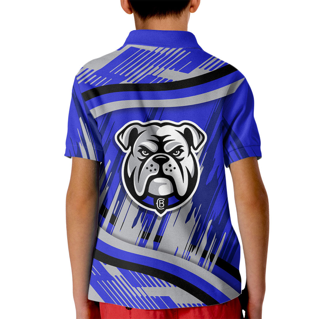 Bulldogs Rugby Mascot Kid Polo Shirt Fierce Athlete Graphic in Sports Style