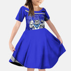 Bulldogs Rugby Mascot Kid Short Sleeve Dress Fierce Athlete Graphic in Sports Style