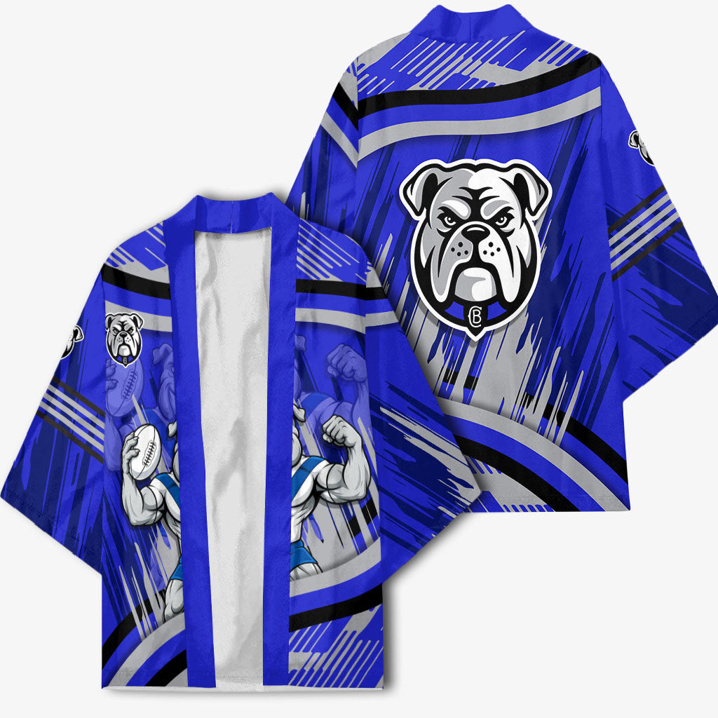 Bulldogs Rugby Mascot Kimono Fierce Athlete Graphic in Sports Style