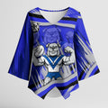 Bulldogs Rugby Mascot Kimono Sleeve Blouse Fierce Athlete Graphic in Sports Style