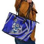 Bulldogs Rugby Mascot Leather Tote Bag Fierce Athlete Graphic in Sports Style