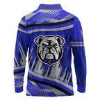 Bulldogs Rugby Mascot Long Sleeve Polo Shirt Fierce Athlete Graphic in Sports Style