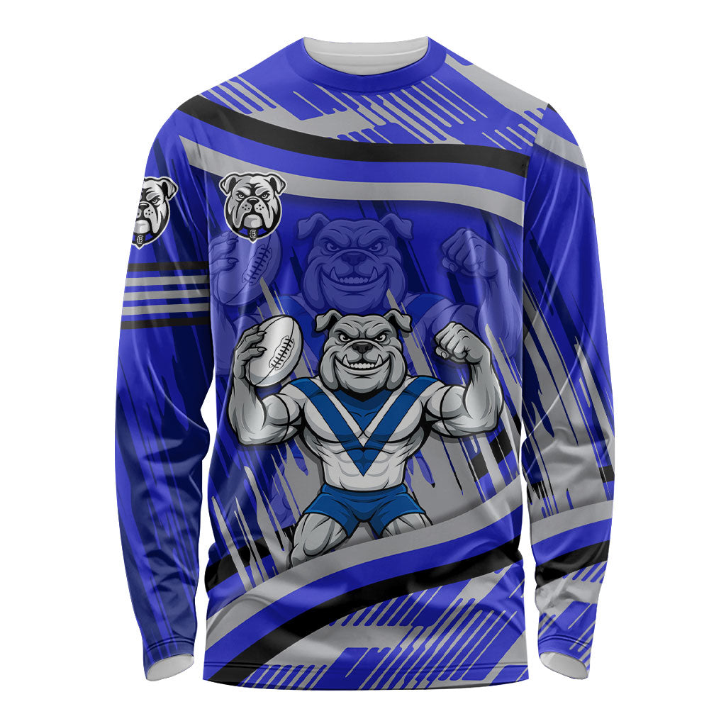 Bulldogs Rugby Mascot Long Sleeve Shirt Fierce Athlete Graphic in Sports Style