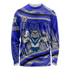 Bulldogs Rugby Mascot Long Sleeve Shirt Fierce Athlete Graphic in Sports Style
