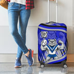 Bulldogs Rugby Mascot Luggage Cover Fierce Athlete Graphic in Sports Style
