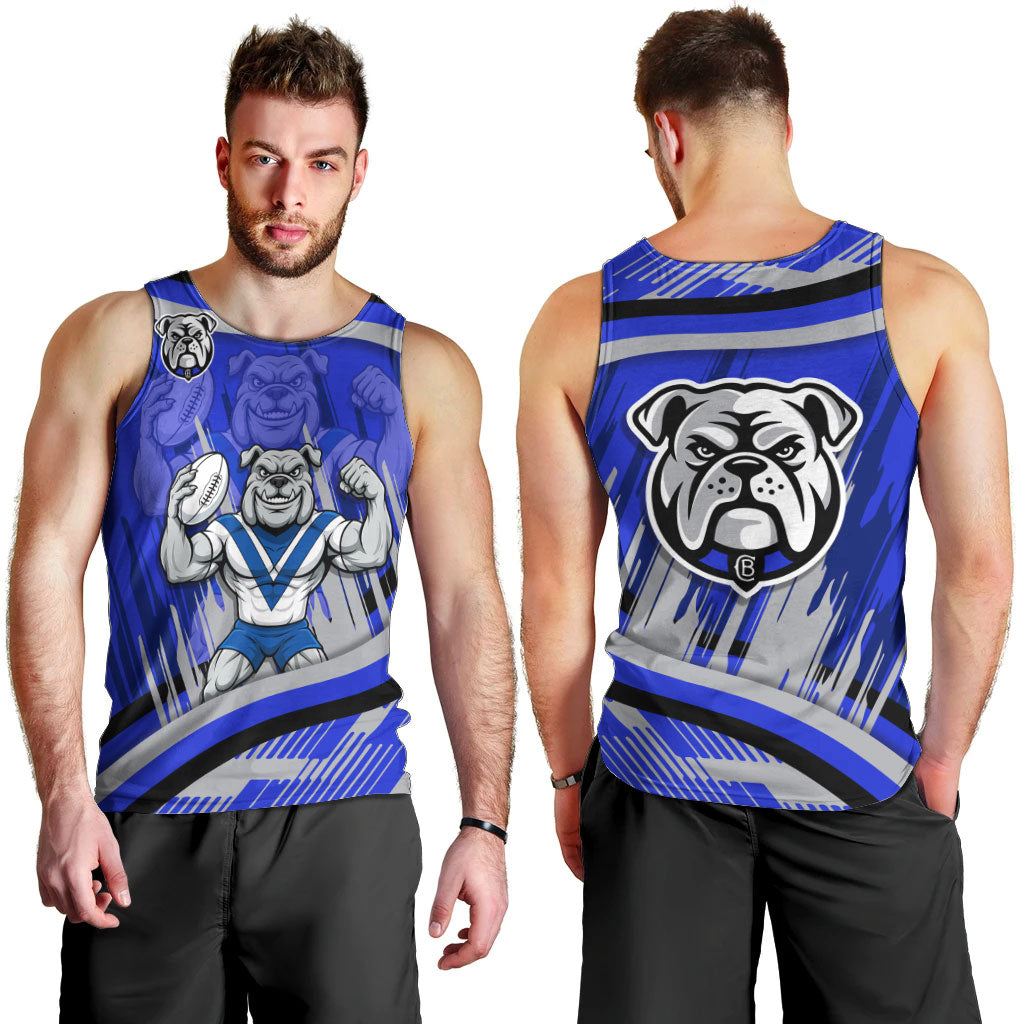Bulldogs Rugby Mascot Men Tank Top Fierce Athlete Graphic in Sports Style