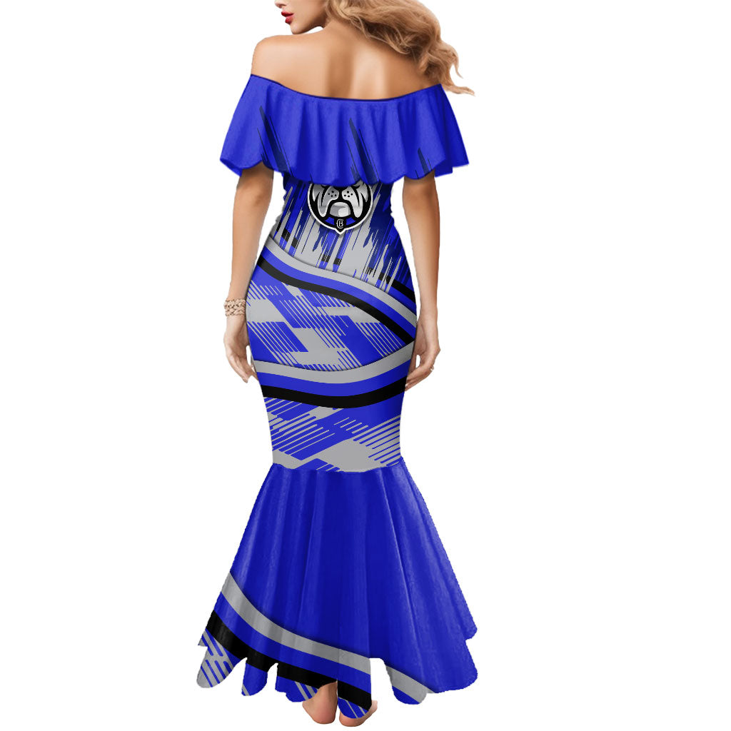Bulldogs Rugby Mascot Mermaid Dress Fierce Athlete Graphic in Sports Style