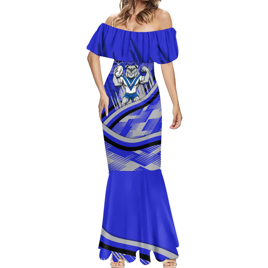 Bulldogs Rugby Mascot Mermaid Dress Fierce Athlete Graphic in Sports Style