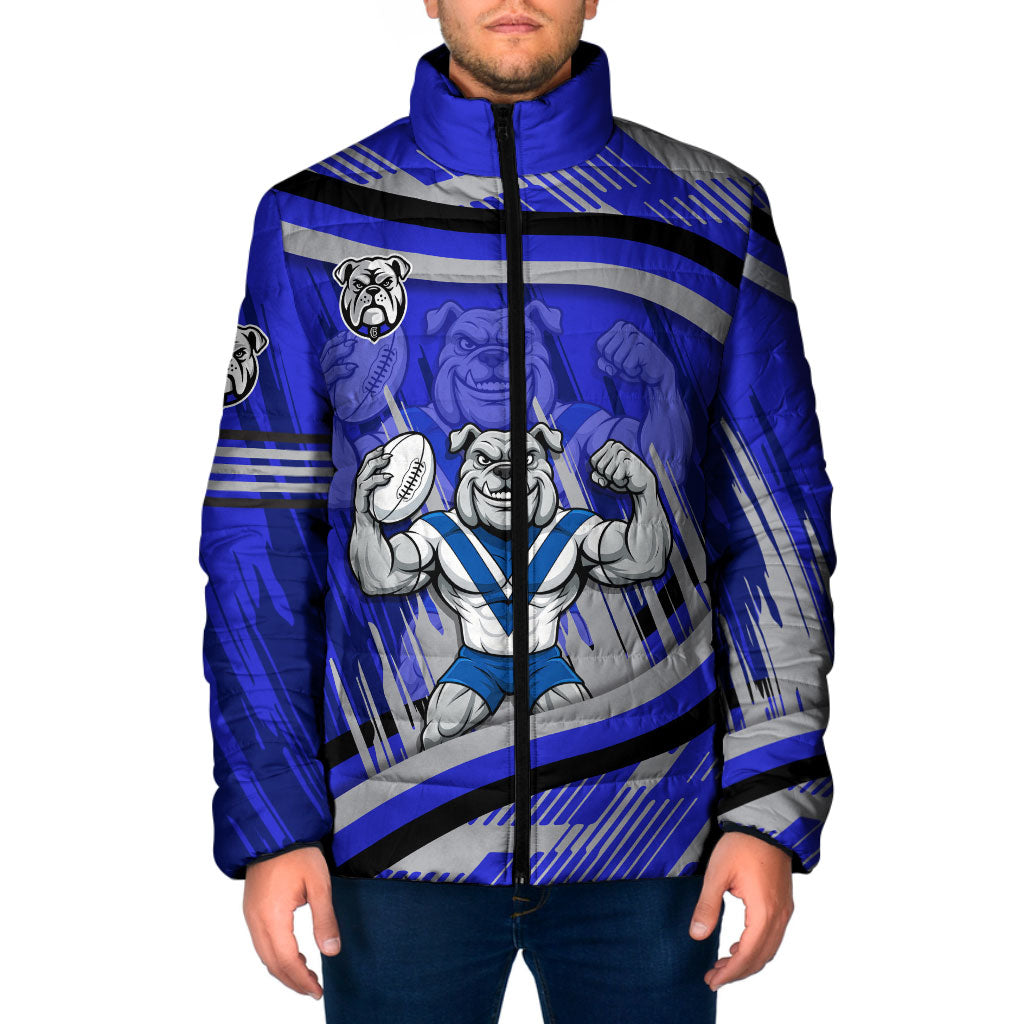 Bulldogs Rugby Mascot Padded Jacket Fierce Athlete Graphic in Sports Style