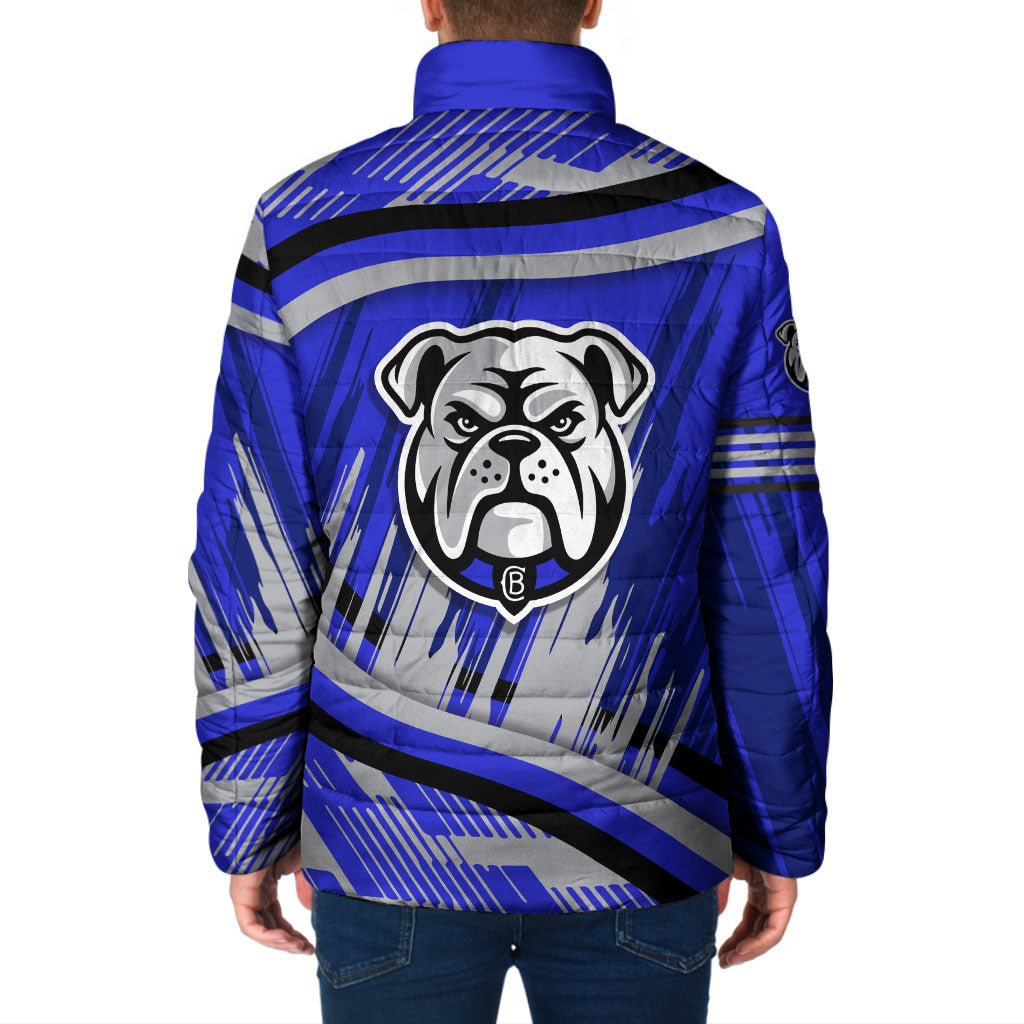 Bulldogs Rugby Mascot Padded Jacket Fierce Athlete Graphic in Sports Style