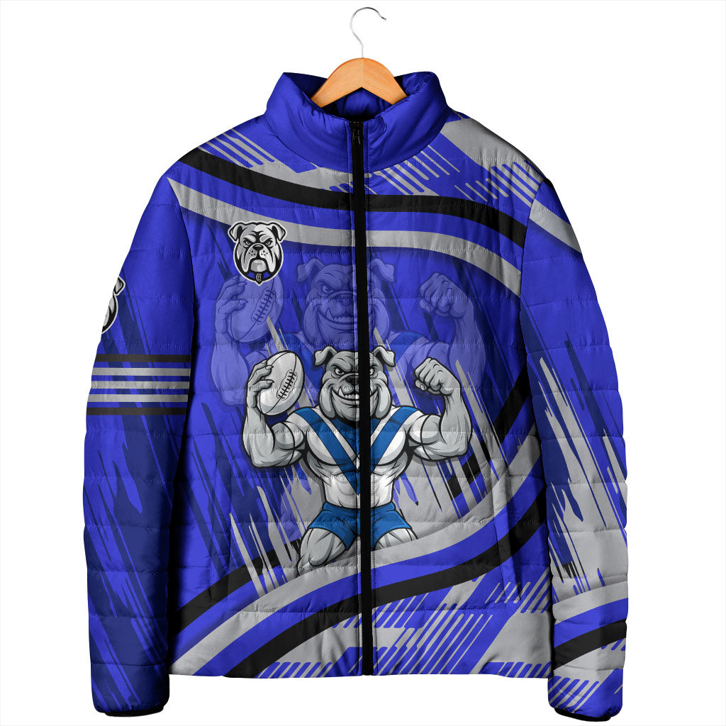 Bulldogs Rugby Mascot Padded Jacket Fierce Athlete Graphic in Sports Style