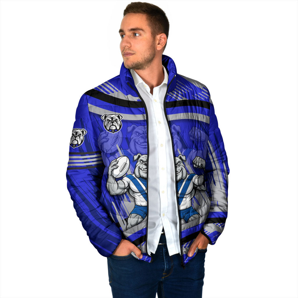 Bulldogs Rugby Mascot Padded Jacket Fierce Athlete Graphic in Sports Style