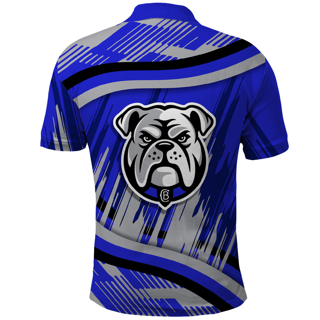 Bulldogs Rugby Mascot Polo Shirt Fierce Athlete Graphic in Sports Style