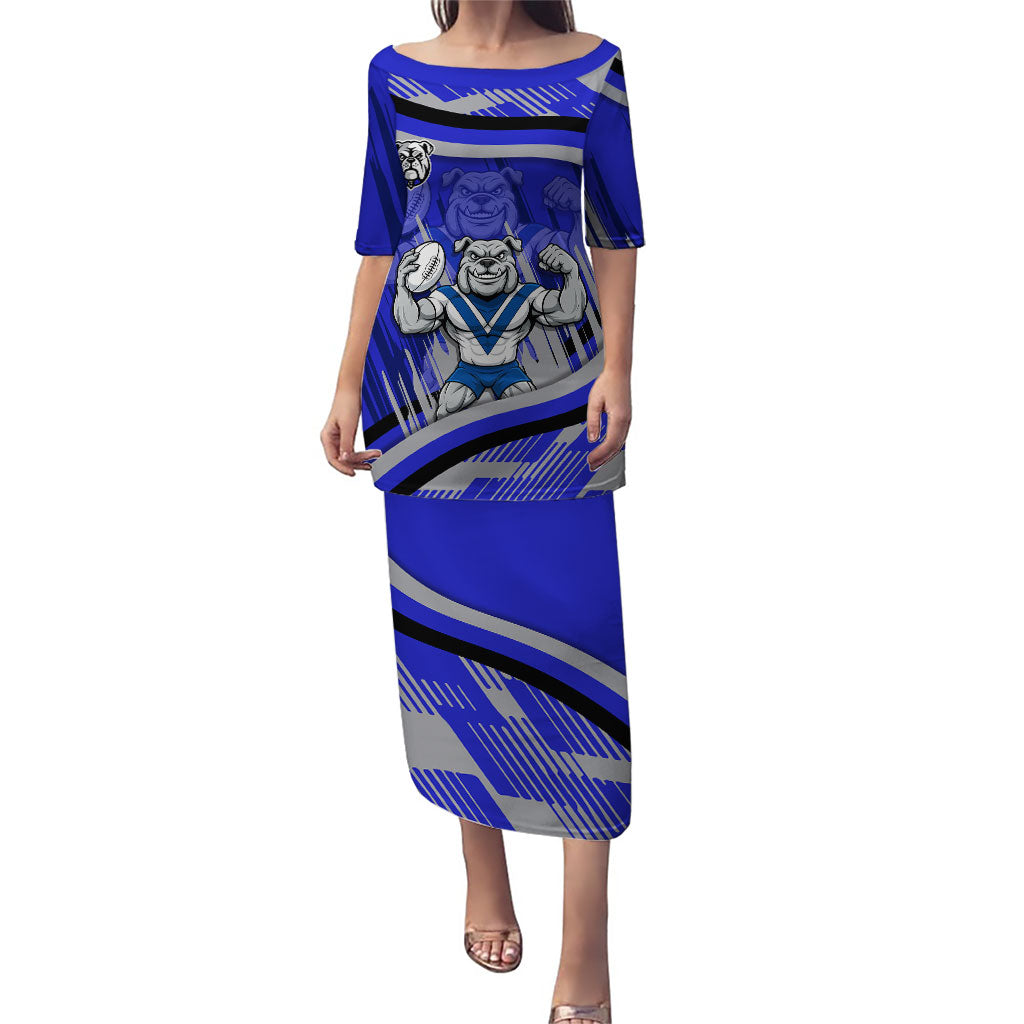 Bulldogs Rugby Mascot Puletasi Fierce Athlete Graphic in Sports Style