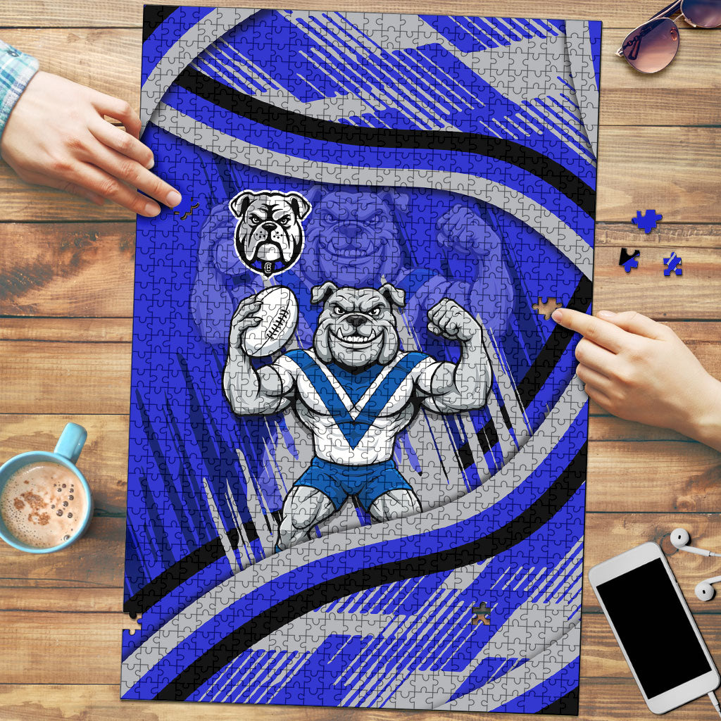 Bulldogs Rugby Mascot Puzzle Fierce Athlete Graphic in Sports Style