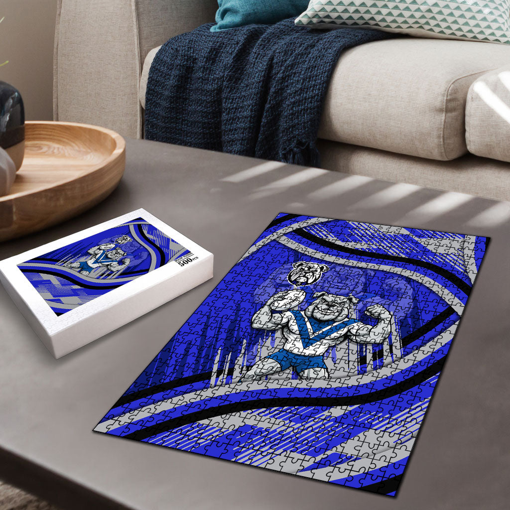 Bulldogs Rugby Mascot Puzzle Fierce Athlete Graphic in Sports Style