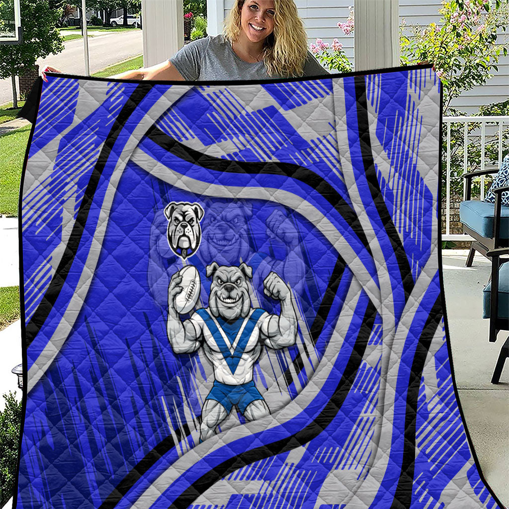 Bulldogs Rugby Mascot Quilt Fierce Athlete Graphic in Sports Style
