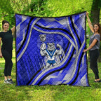 Bulldogs Rugby Mascot Quilt Fierce Athlete Graphic in Sports Style