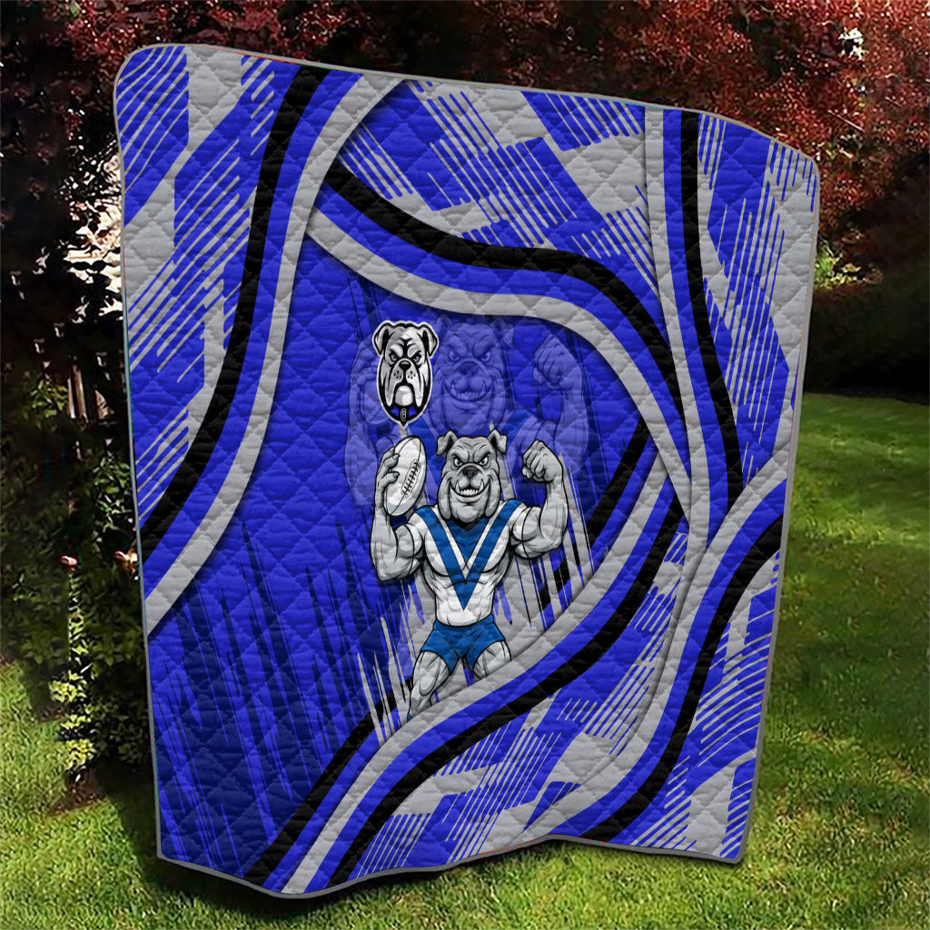 Bulldogs Rugby Mascot Quilt Fierce Athlete Graphic in Sports Style