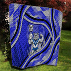 Bulldogs Rugby Mascot Quilt Fierce Athlete Graphic in Sports Style