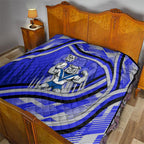 Bulldogs Rugby Mascot Quilt Fierce Athlete Graphic in Sports Style