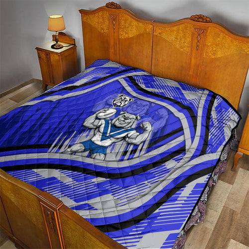 Bulldogs Rugby Mascot Quilt Fierce Athlete Graphic in Sports Style