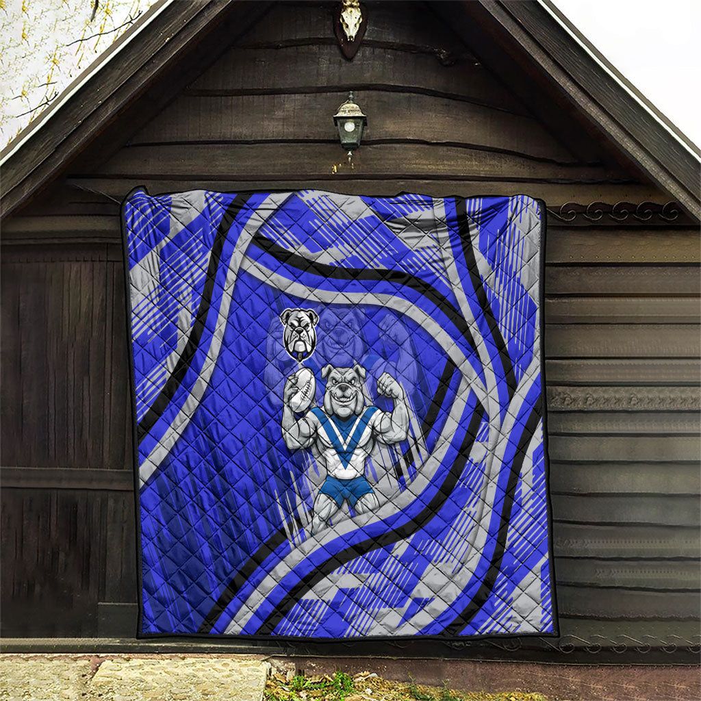 Bulldogs Rugby Mascot Quilt Fierce Athlete Graphic in Sports Style
