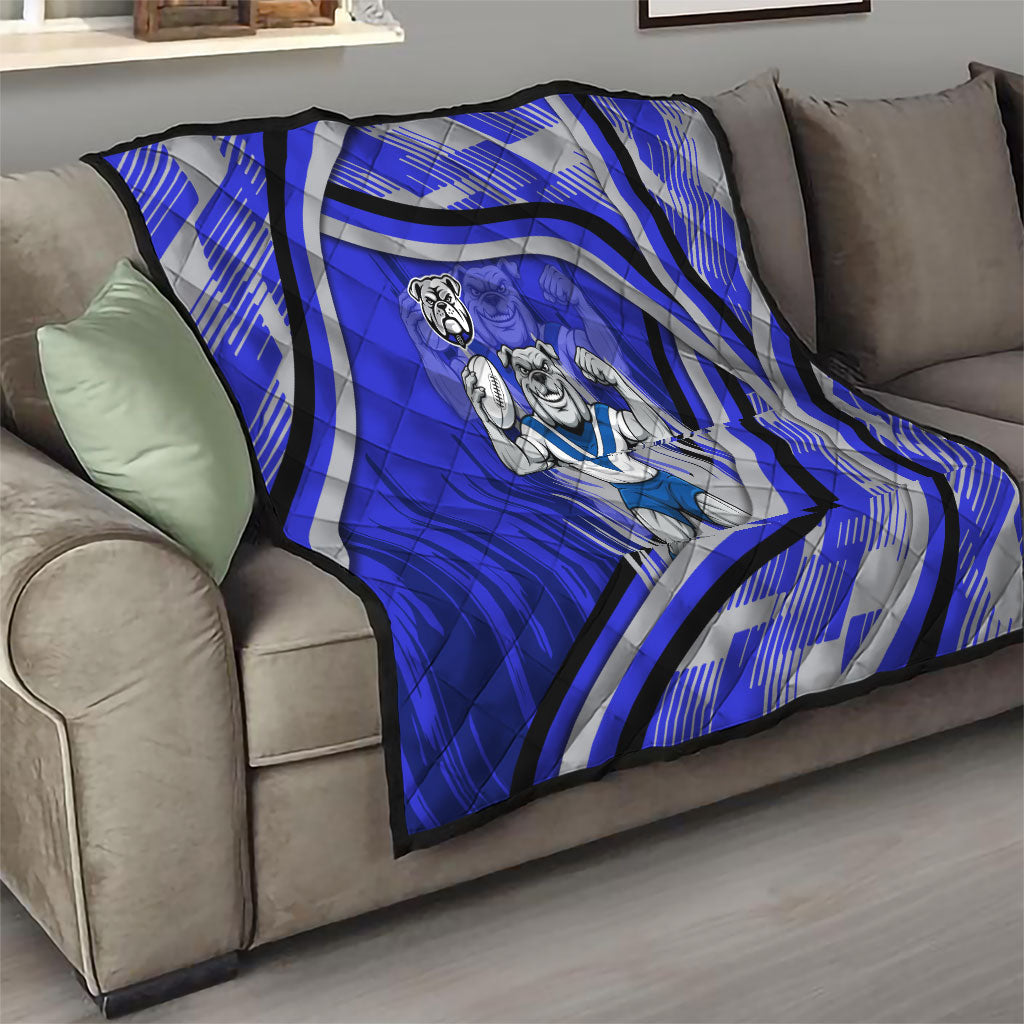 Bulldogs Rugby Mascot Quilt Fierce Athlete Graphic in Sports Style
