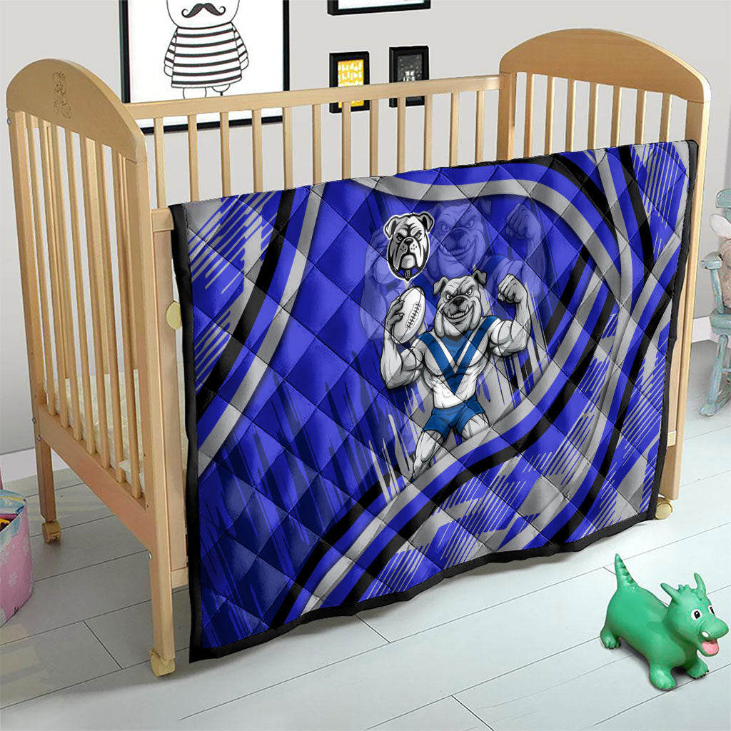 Bulldogs Rugby Mascot Quilt Fierce Athlete Graphic in Sports Style