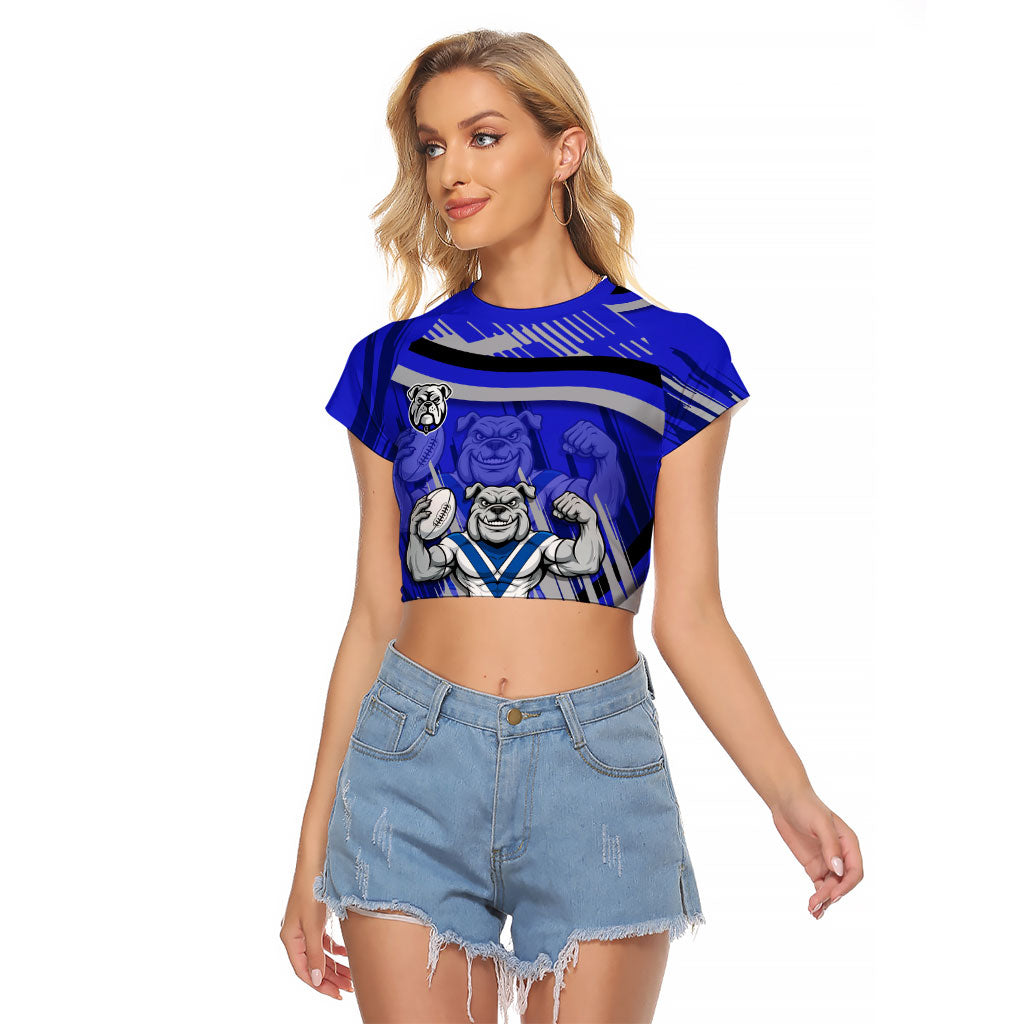 Bulldogs Rugby Mascot Raglan Cropped T Shirt Fierce Athlete Graphic in Sports Style