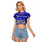 Bulldogs Rugby Mascot Raglan Cropped T Shirt Fierce Athlete Graphic in Sports Style