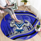 Bulldogs Rugby Mascot Round Carpet Fierce Athlete Graphic in Sports Style