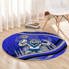 Bulldogs Rugby Mascot Round Carpet Fierce Athlete Graphic in Sports Style