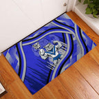 Bulldogs Rugby Mascot Rubber Doormat Fierce Athlete Graphic in Sports Style