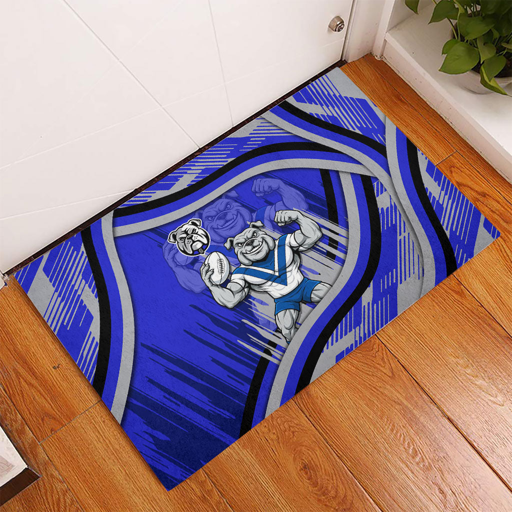 Bulldogs Rugby Mascot Rubber Doormat Fierce Athlete Graphic in Sports Style