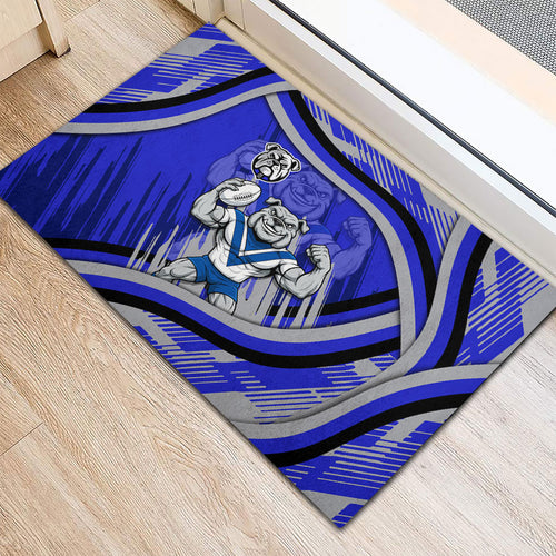Bulldogs Rugby Mascot Rubber Doormat Fierce Athlete Graphic in Sports Style