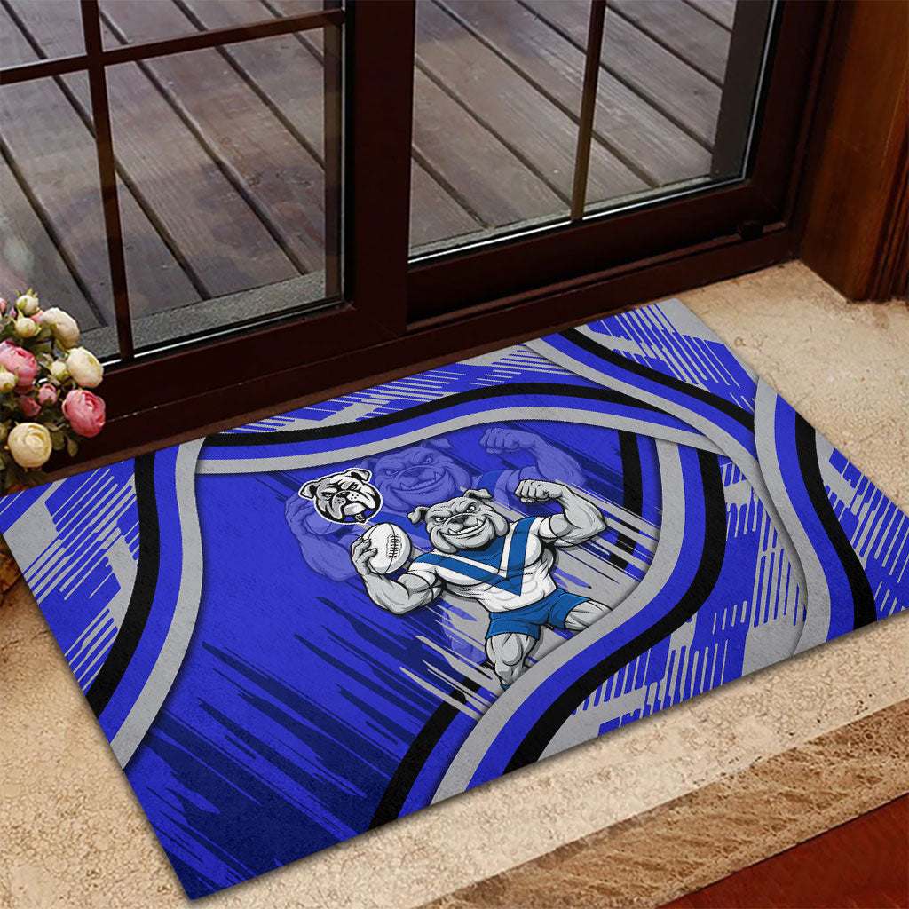Bulldogs Rugby Mascot Rubber Doormat Fierce Athlete Graphic in Sports Style