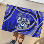 Bulldogs Rugby Mascot Rubber Doormat Fierce Athlete Graphic in Sports Style