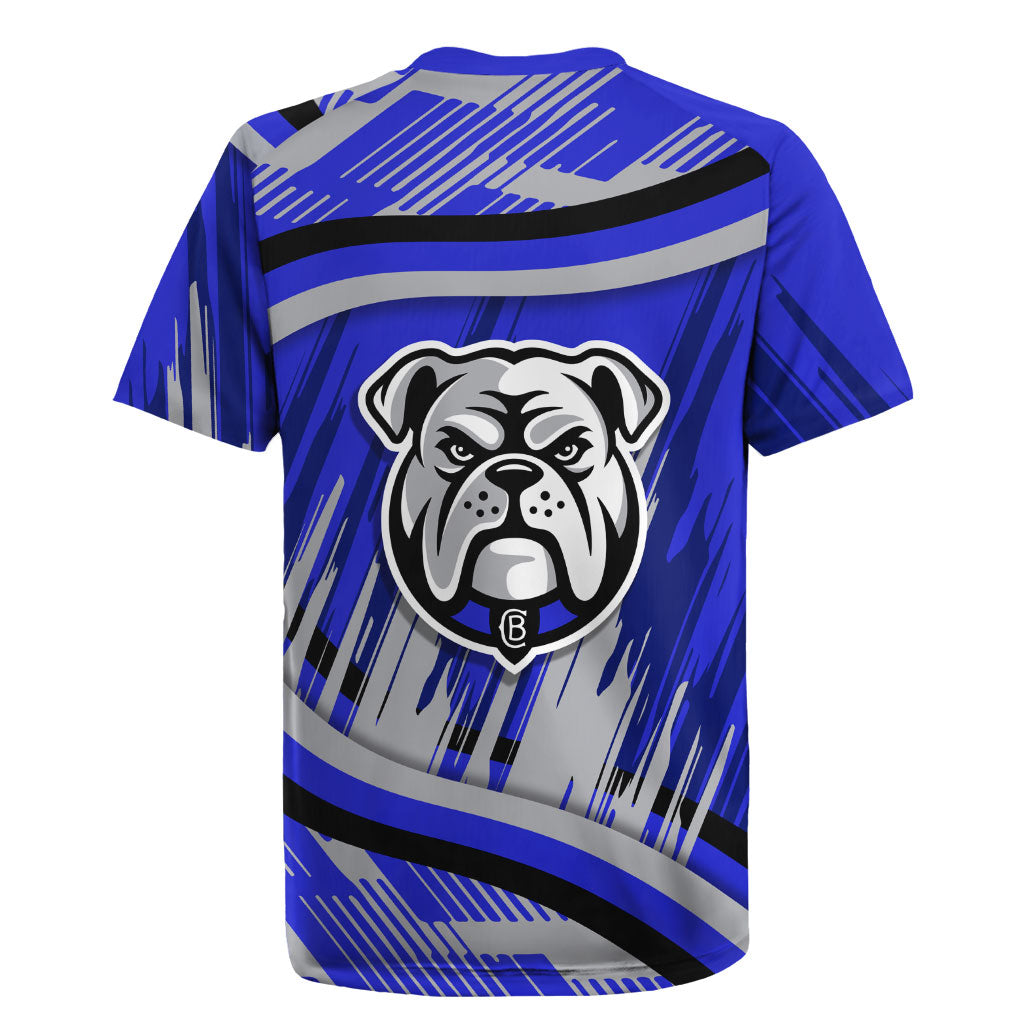 Bulldogs Rugby Mascot Rugby Jersey Fierce Athlete Graphic in Sports Style