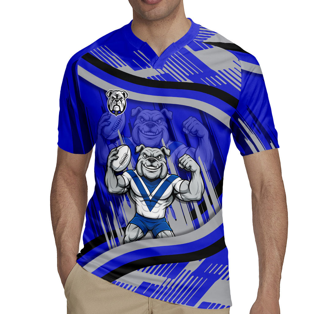 Bulldogs Rugby Mascot Rugby Jersey Fierce Athlete Graphic in Sports Style