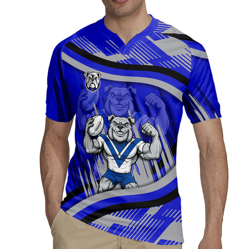 Bulldogs Rugby Mascot Rugby Jersey Fierce Athlete Graphic in Sports Style