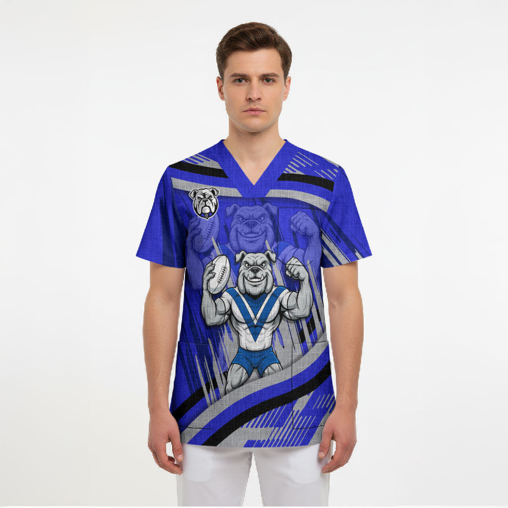 Bulldogs Rugby Mascot Scrub Top Fierce Athlete Graphic in Sports Style