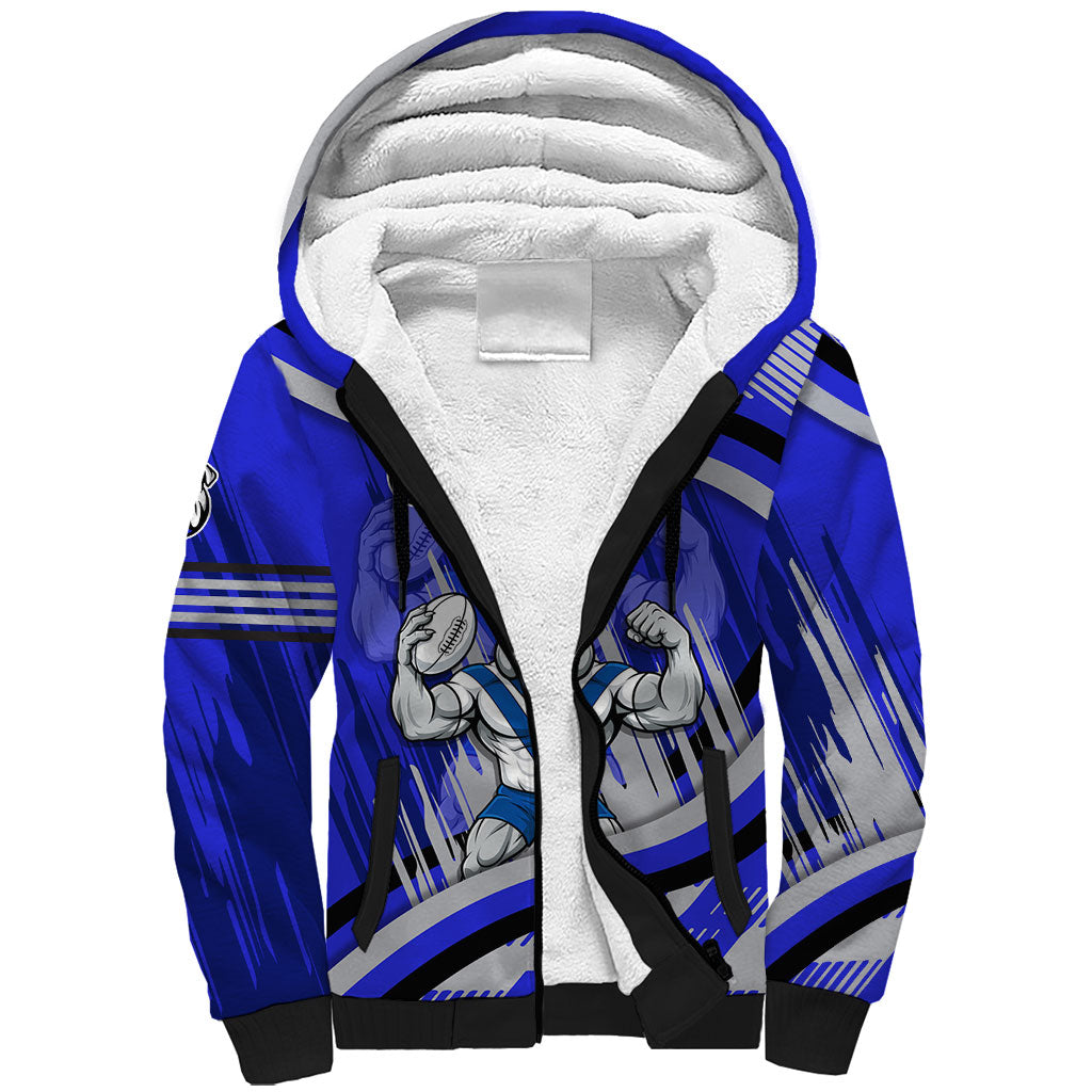 Bulldogs Rugby Mascot Sherpa Hoodie Fierce Athlete Graphic in Sports Style