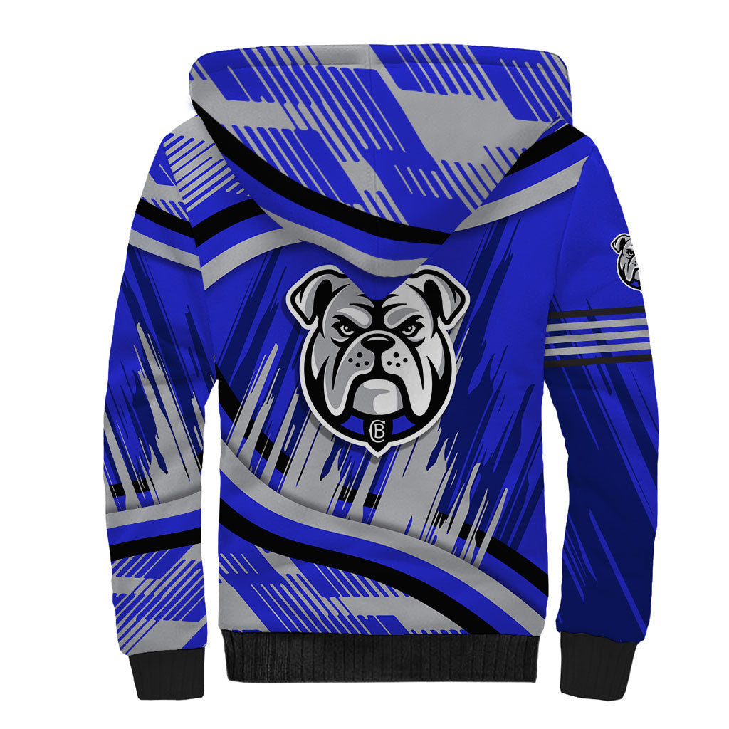 Bulldogs Rugby Mascot Sherpa Hoodie Fierce Athlete Graphic in Sports Style