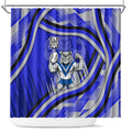 Bulldogs Rugby Mascot Shower Curtain Fierce Athlete Graphic in Sports Style