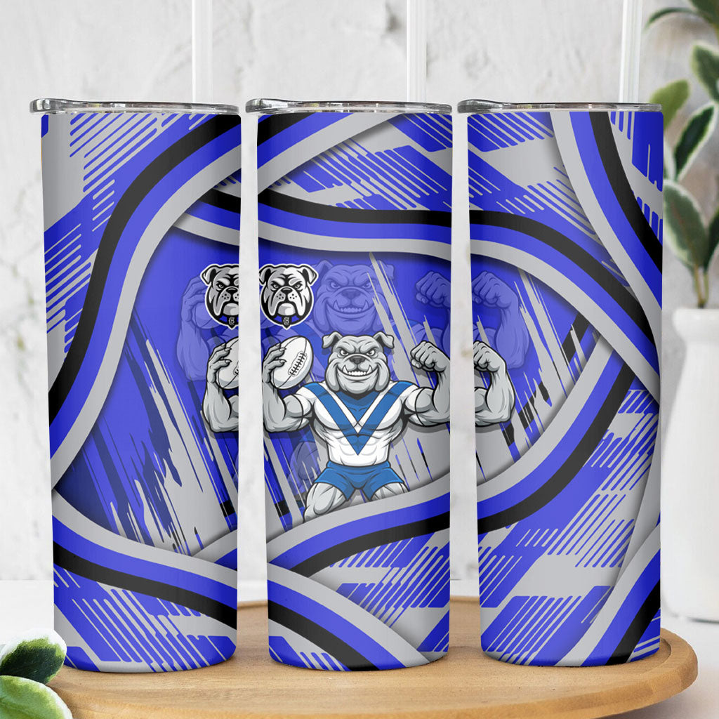 Bulldogs Rugby Mascot Skinny Tumbler Fierce Athlete Graphic in Sports Style