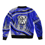 Bulldogs Rugby Mascot Sleeve Zip Bomber Jacket Fierce Athlete Graphic in Sports Style