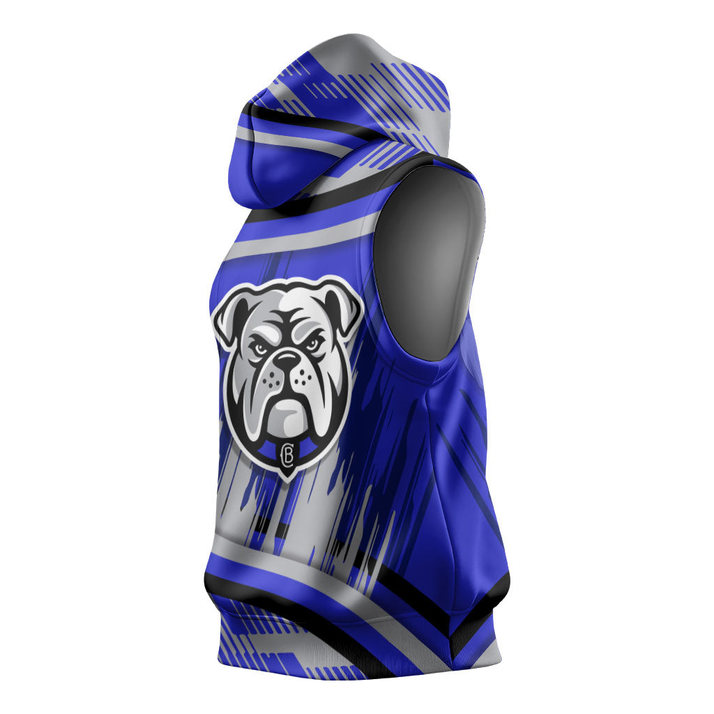 Bulldogs Rugby Mascot Sleeveless Hoodie Fierce Athlete Graphic in Sports Style